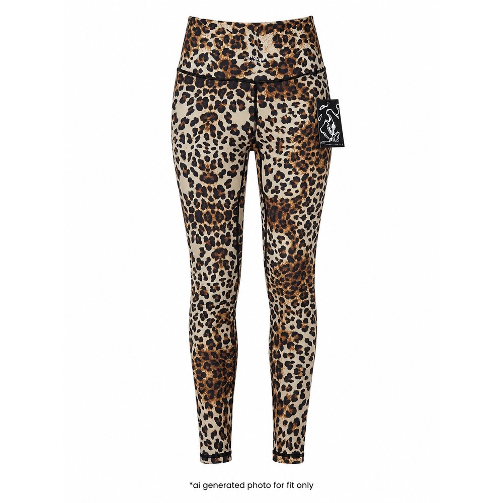 Civil Regime No Tomorrow Leopard Print Leggings‎ Women Medium Brown Black